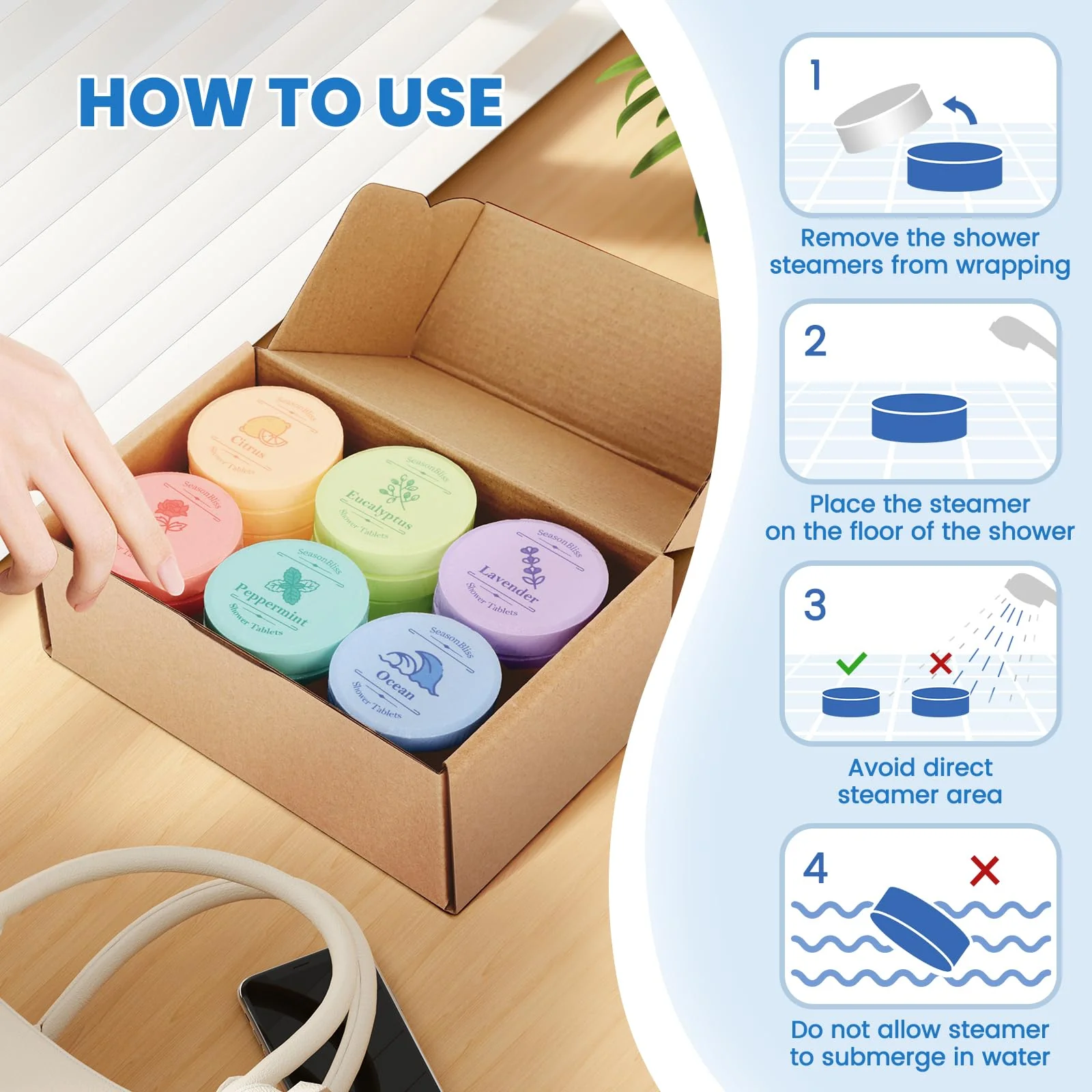 Shower Steamers 30 PCS with Individually Wrapped, Shower Bombs for Women with 6 Rich Scents, Rose Peppermint Citrus Eucalyptus Ocean Lavender, Christmas Birthday Mother's Day Present for Mom Wife Men - Image 3