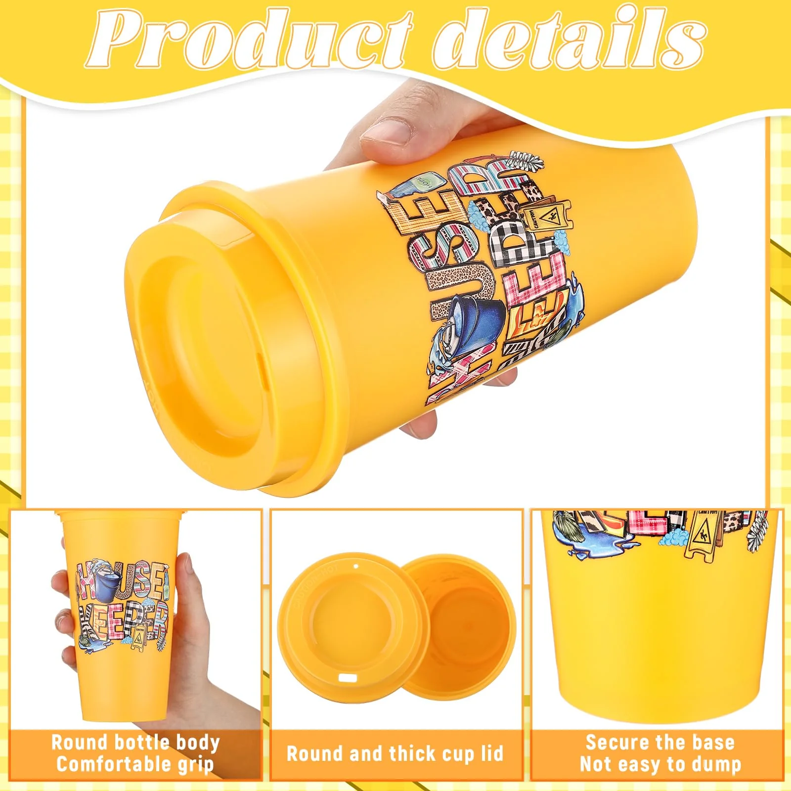 SiliFine 12 Pcs Housekeeping Appreciation Gifts Bulk 16 oz Tumbler with Lids Housekeeper Thank You Cups Reusable Travel Coffee Mug Housekeeper Christmas Gifts for Staff House Cleaner Domestic Worker - Image 5