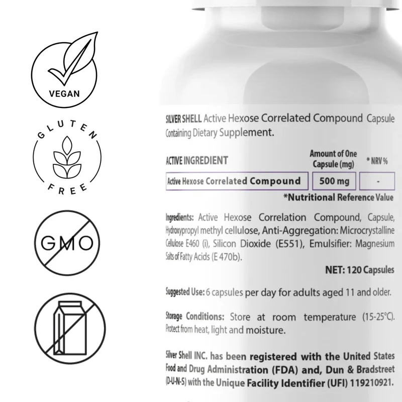 silvershell silvershell Active Hexose Correlated Compound, Immune Support Supplement, Shiitake Mushroom Extract, Supports Natural Killer Cell Activity-120 Veggie Capsules, Natural Ingredients - Image 4