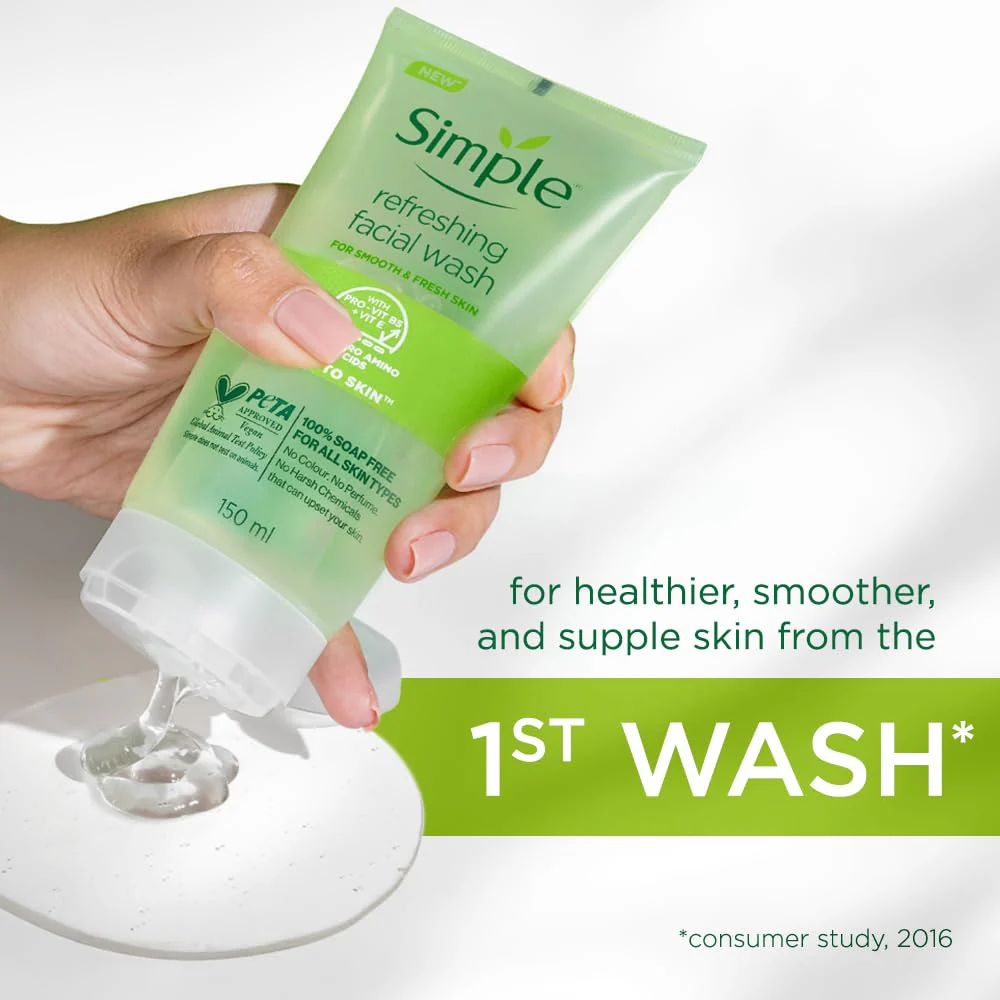 Simple Kind to Skin Refreshing Facial Wash Gel ,150 ml (5 Ounce) - Image 8