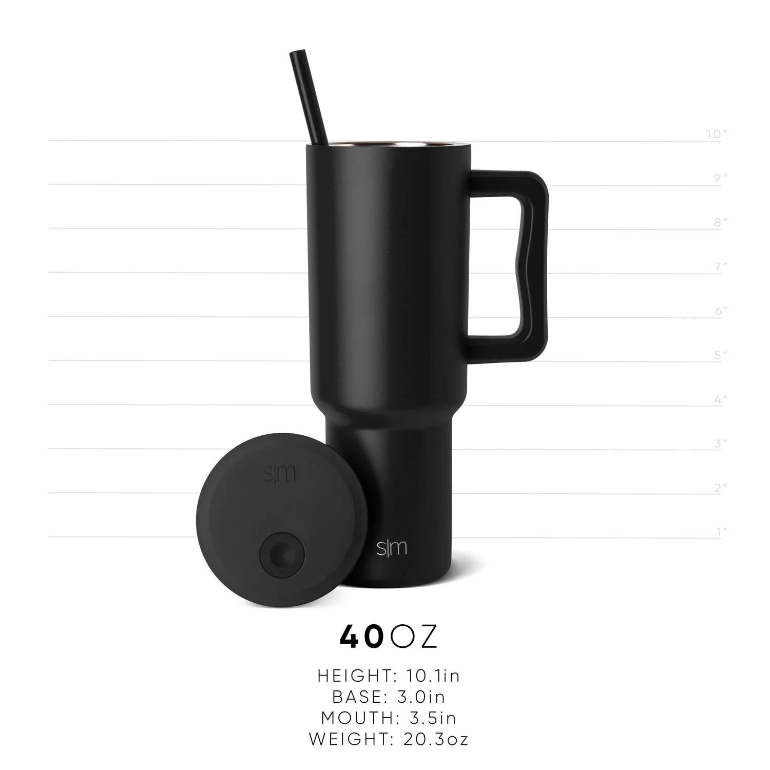 Simple Modern Halloween 40 oz Trek Tumbler with Handle and Straw Lid | Nightmare Before Christmas Cup Holder Friendly Insulated Stainless Steel Travel Mug | Skellington Head - Image 6