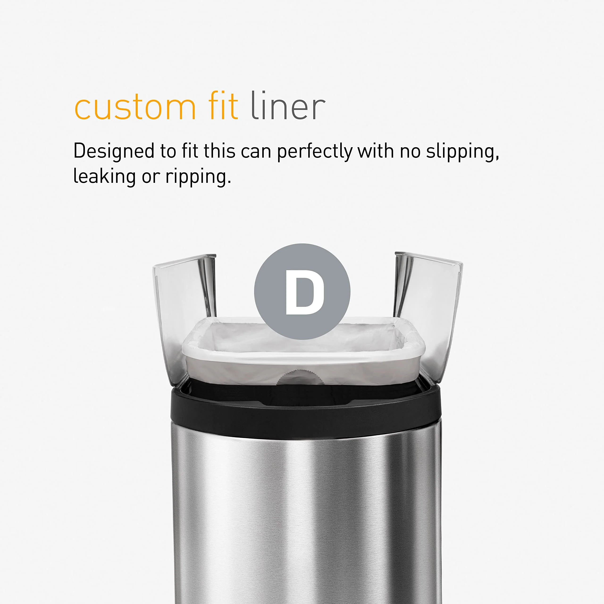 simplehuman Code D 100 Count, Dispenser Pack Custom Fit Liners, Drawstring Trash Bags, 20 Liter / 5.3 Gallon, White - Image 2