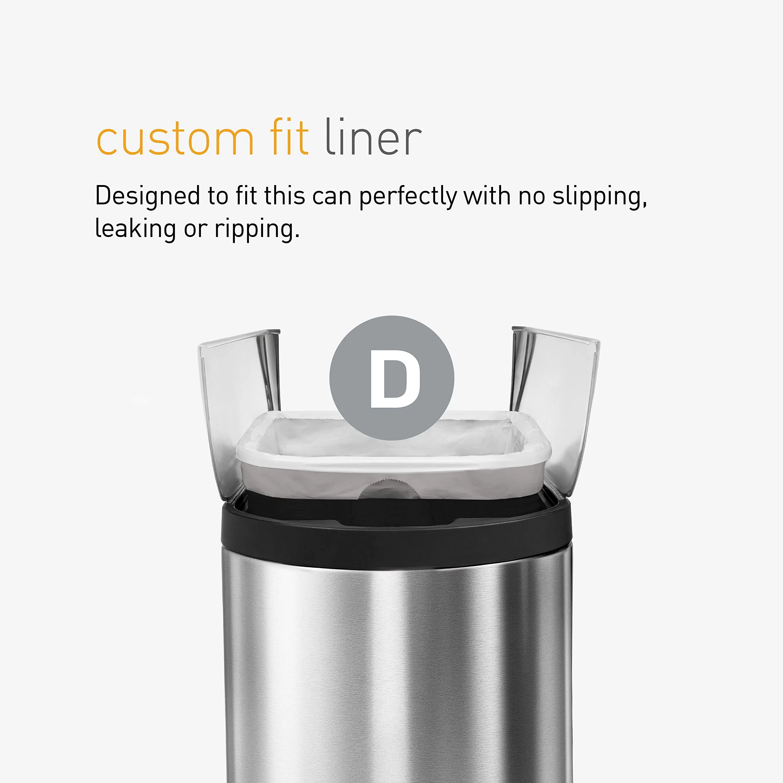 simplehuman Code D 60 Count, Dispenser Pack Custom Fit Liners, Drawstring Trash Bags, 20 Liter / 5.3 Gallon, White - Image 3