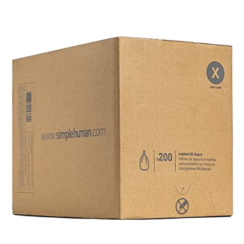 simplehuman Code X 200 Count, Genuine Custom Fit Liners, Drawstring Trash Bags, 30 Liter / 8 Gallon, White - Image 4