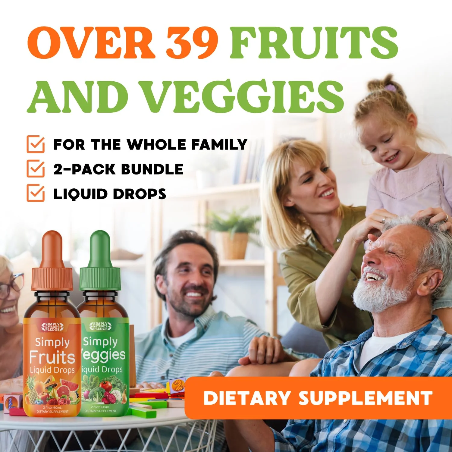 Simply Nature's Pledge - Fruit and Vegetable Supplements - Liquid Drops - Made with Whole Food Superfoods, Packed Vitamins & Minerals - Soy Free - Made in The USA - Image 9