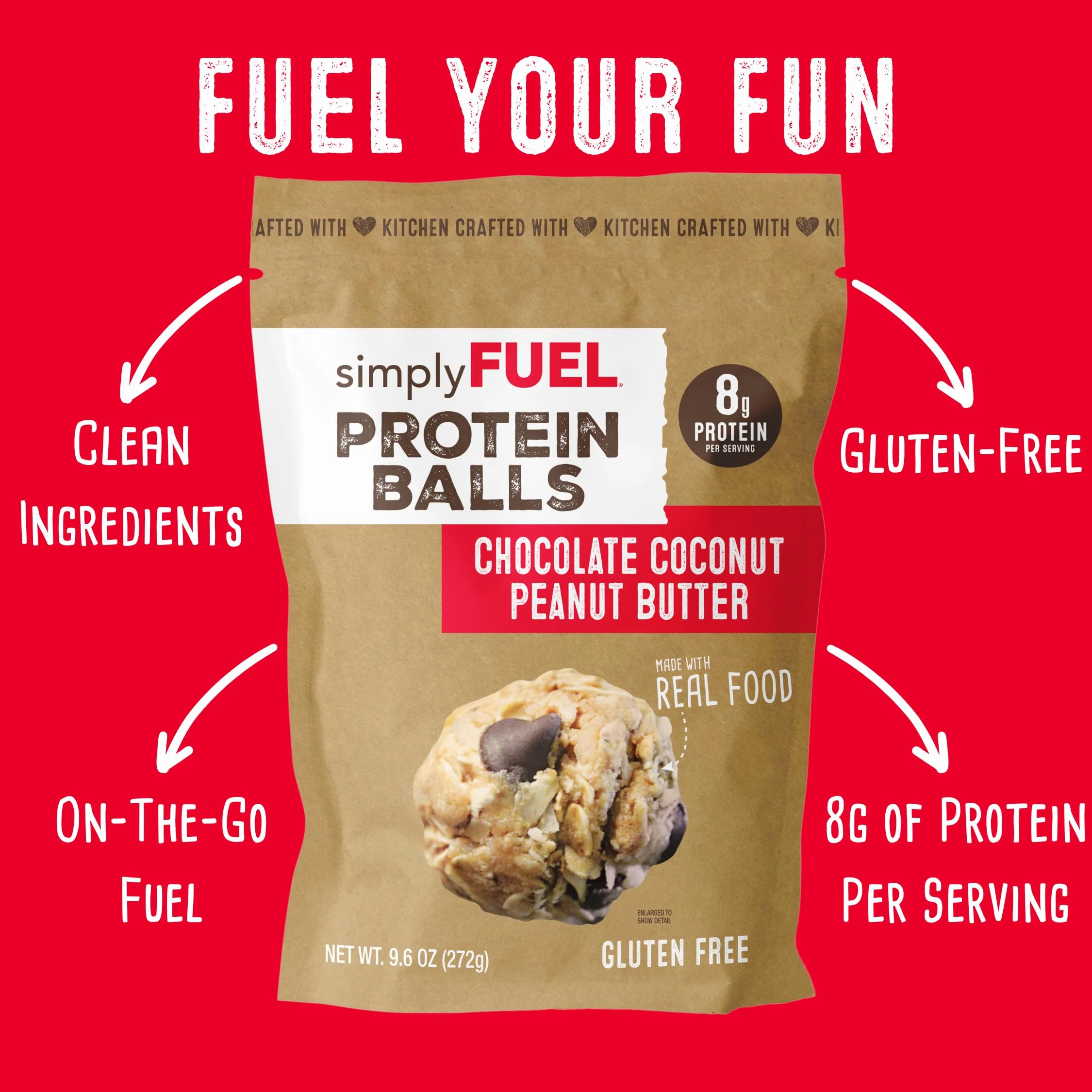 simplyFUEL Whole Food Protein Balls - Chocolate Coconut Peanut Butter Snacks - 8g Protein Snack - Gluten Free Energy Balls - Image 5