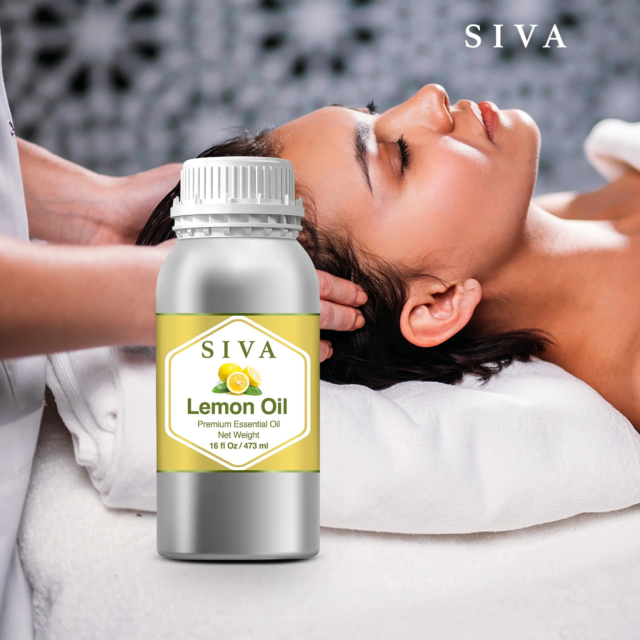 Siva Lemon Essential Oil - 16 Fl Oz – Natural Lemon Oil - for Diffuser, Face, Skin Care, Aromatherapy, Hair Care, Scalp and Body Massage - Image 4