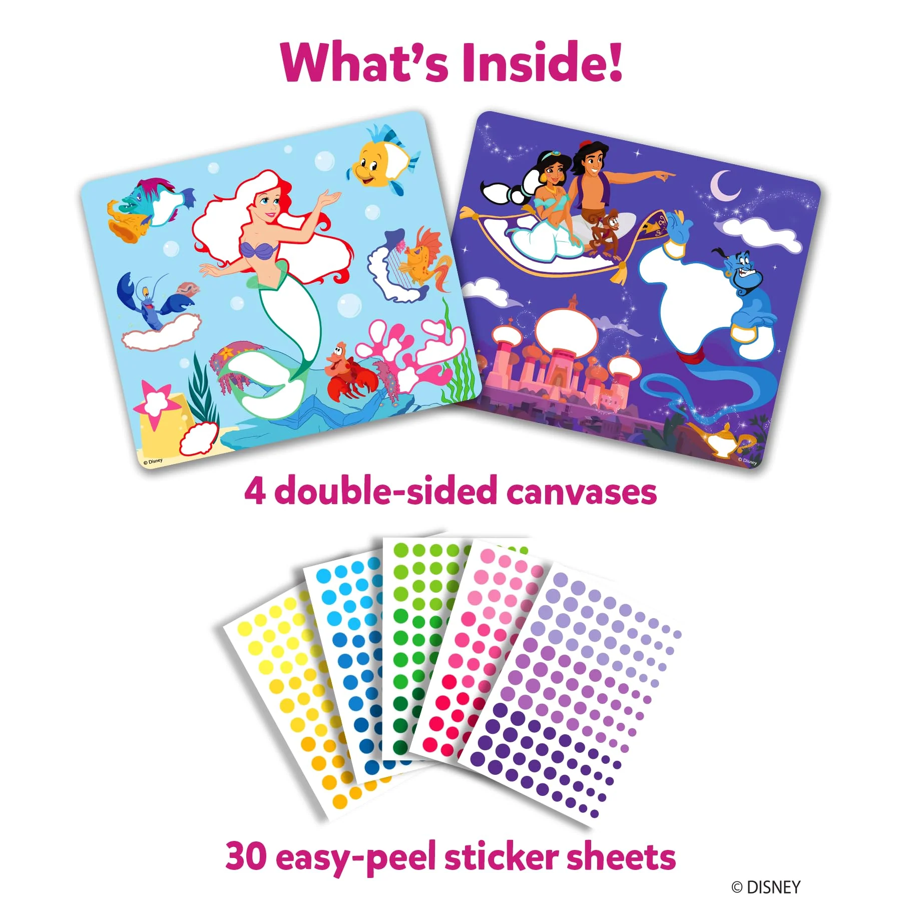 Skillmatics Dot It Sticker Art - Disney Princess, Mess-Free Fun for Kids, Stocking Stuffers, 500+ Stickers, Craft Kits, DIY Scrapbooking Activity, Travel Toys, Christmas Gifts for Ages 3, 4, 5, 6, 7 - Image 7