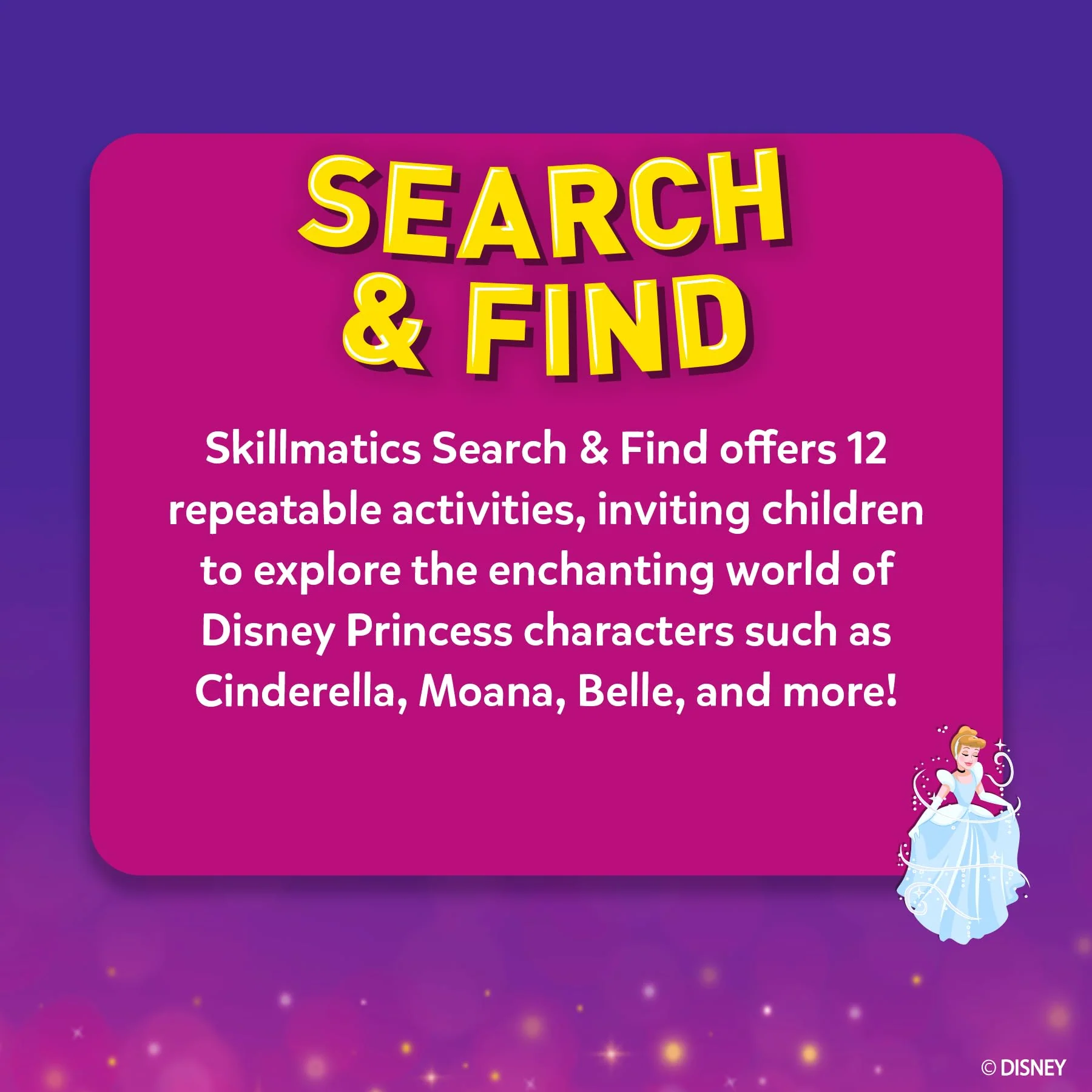 Skillmatics Search and Find Disney Princess Educational Game - Reusable Preschool Learning Activities, Christmas Toys, Art & Crafts, Gifts for Toddlers & Kids of Ages 3, 4, 5, 6 - Image 3