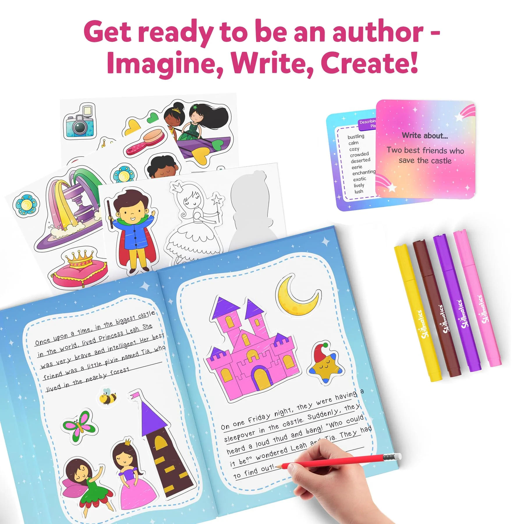Skillmatics Storybook Art Kit - Create Fairytale Stories, DIY Craft & Writing Kit with 300+ Stickers, Scrapbooking & Journal Activity, Christmas Gifts for Kids Ages 5, 6, 7, 8, 9, 10 - Image 7