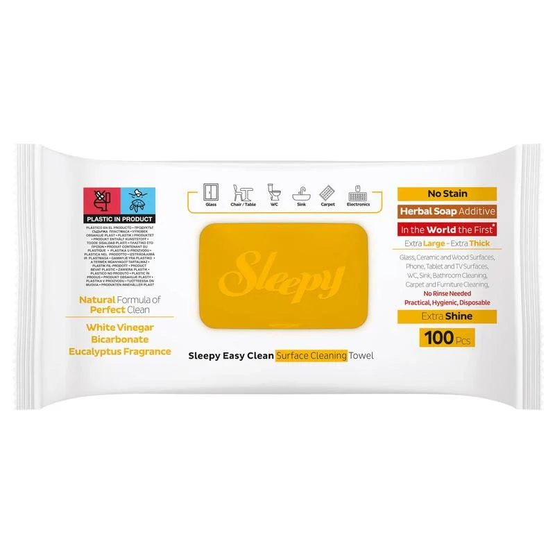 Sleepy Easy Clean Multi Surface Cleaning Wipes - 2x White Soap, 2x Bleach, 2x Herbal Soap - 6 x 100pcs - Disposable - Pack - Image 5
