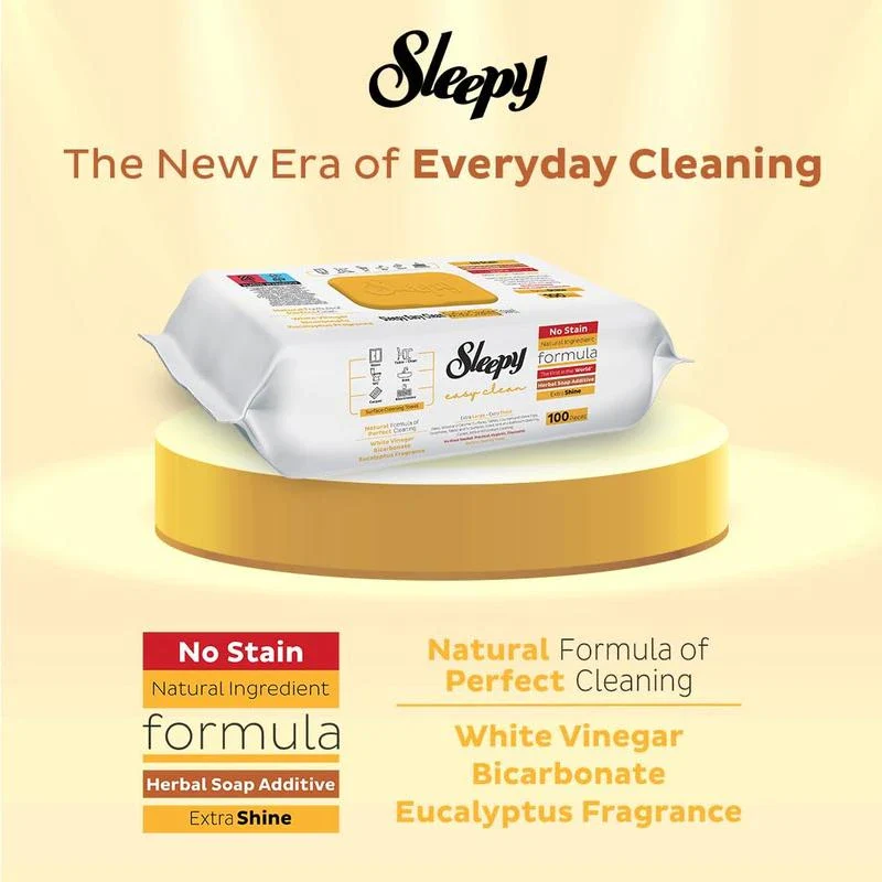 Sleepy Easy Clean Multi Surface Cleaning Wipes - 2x White Soap, 2x Bleach, 2x Herbal Soap - 6 x 100pcs - Disposable - Pack - Image 8