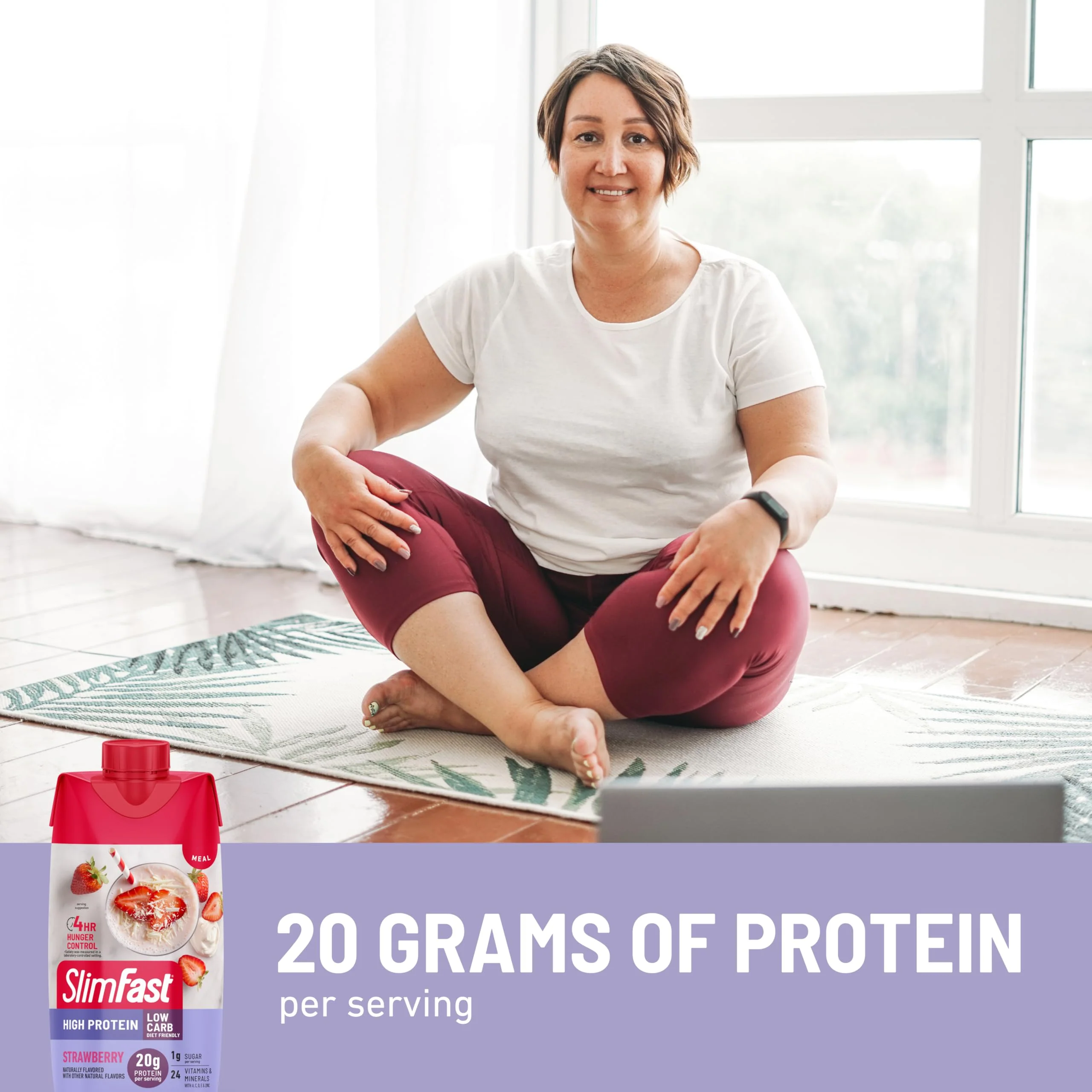 SlimFast Protein Shake, Strawberry- 20g Protein, Meal Replacement Shake Ready to Drink, High Protein with Low Carb and Low Sugar, 24 Vitamins and Minerals, 12 Count (Pack of 1) (Packaging May Vary) - Image 6