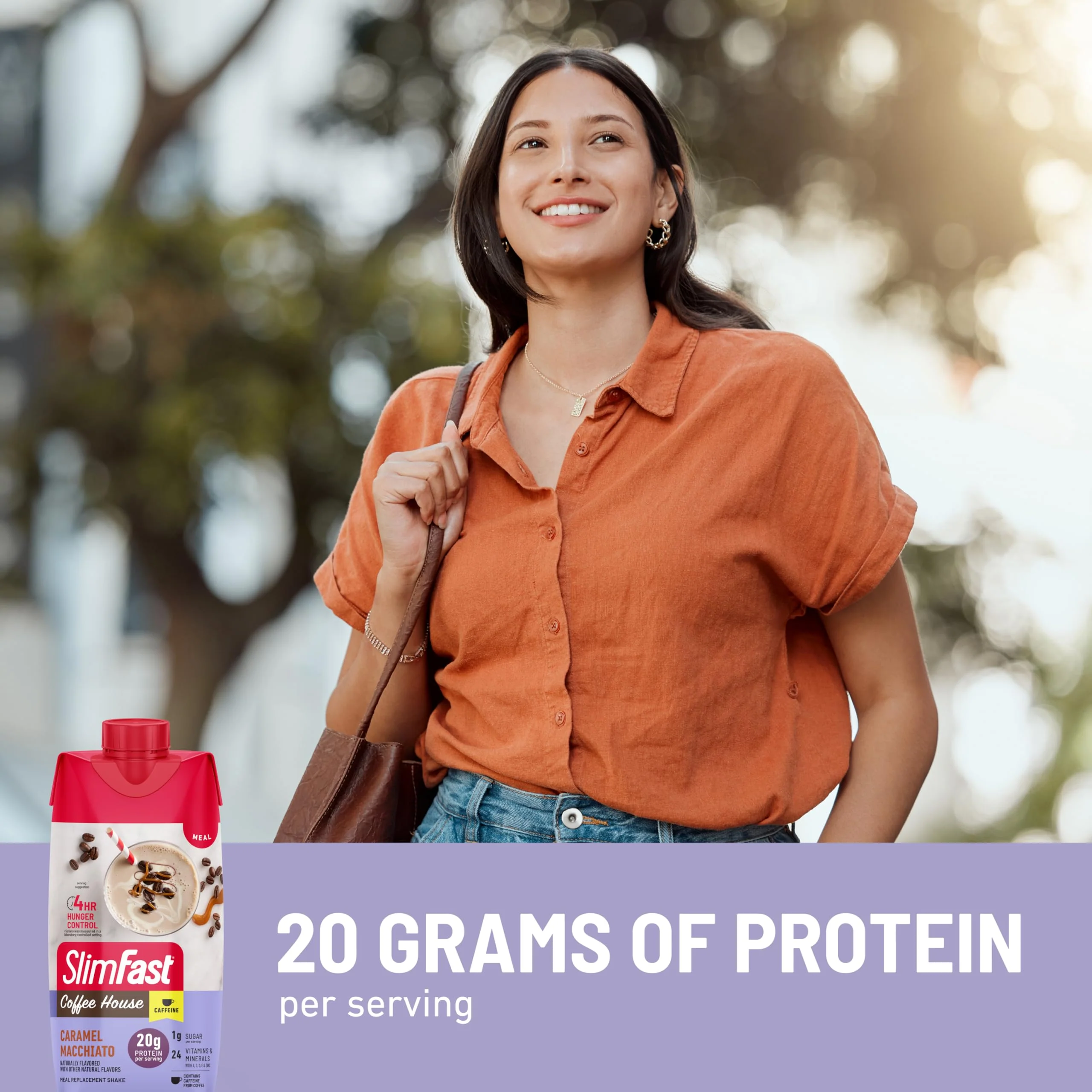 SlimFast Protein Shake with Caffeine, Caramel Macchiato- 20g Protein, Meal Replacement Shakes, High Protein with Low Carb and Low Sugar, 24 Vitamins and Minerals, 12 Count (Pack of 1) - Image 7