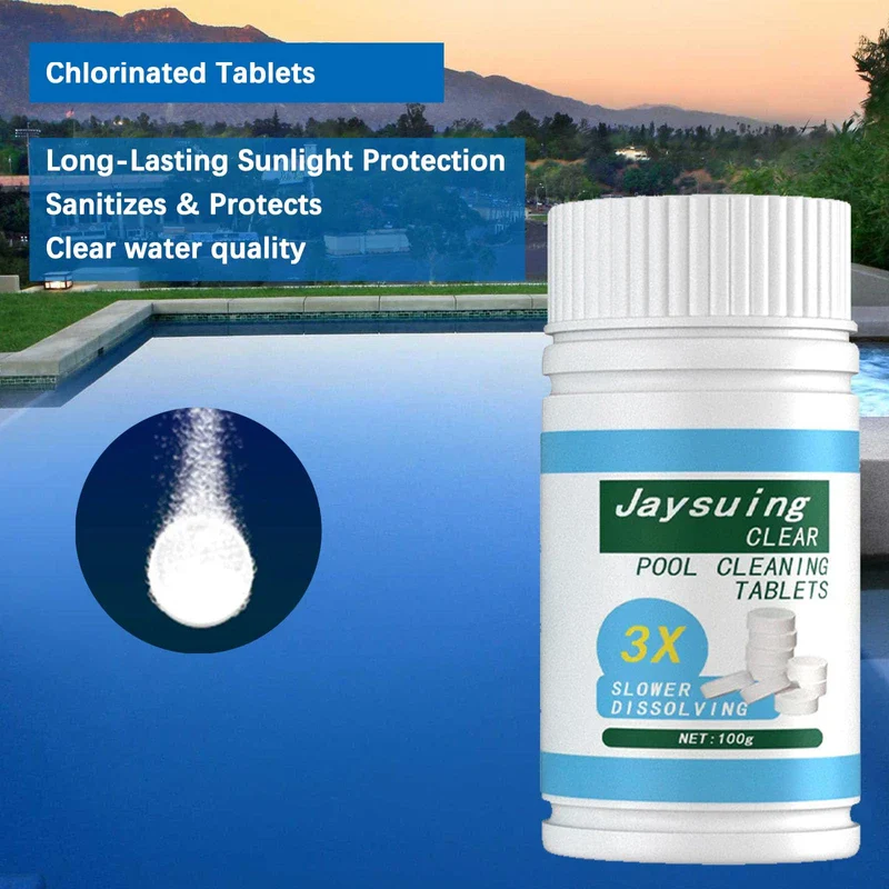 Slow Dissolving Chlorine Tablets for Swimming Pools, Pool Cleaning Tablet, Pool Chlorine Tablets, Chlorine Tabs, Pool, Multifunctional Chlorine Tablets, Pool Accessories, Cleaning Limescale Avoidance - Image 6