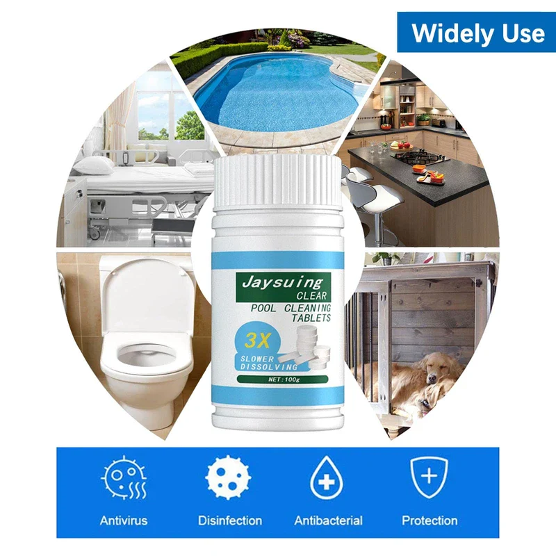 Slow Dissolving Chlorine Tablets for Swimming Pools, Pool Cleaning Tablet, Pool Chlorine Tablets, Chlorine Tabs, Pool, Multifunctional Chlorine Tablets, Pool Accessories, Cleaning Limescale Avoidance - Image 7