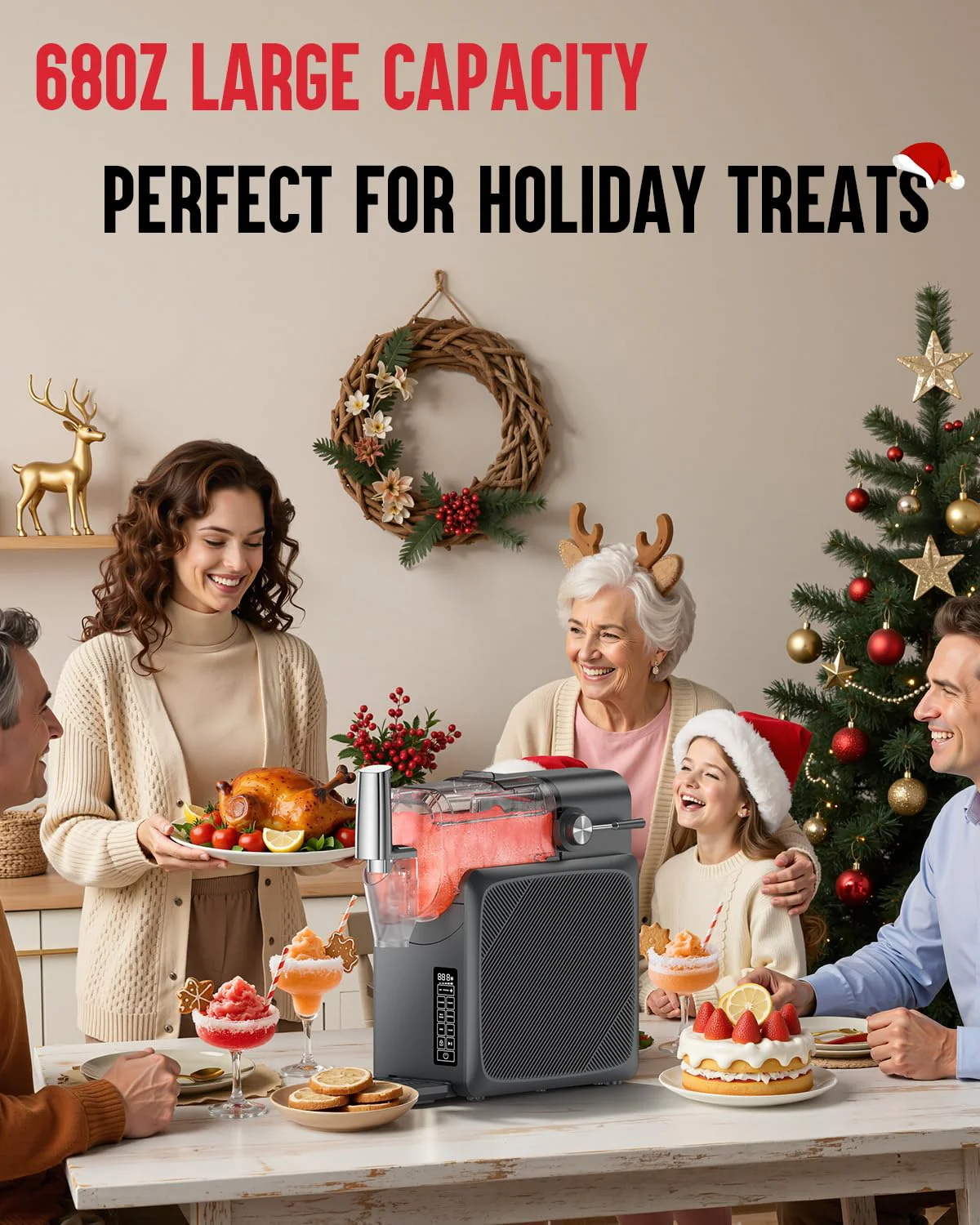Slushie Machine No Ice Needed 68oz, Slushy Machine for Home with LED Display and 5 Preset Modes, Auto-Clean, Frozen Drink Maker Perfect for Margarita,Frappés, Cocktail Smoothie, Milkshake and More - Image 5
