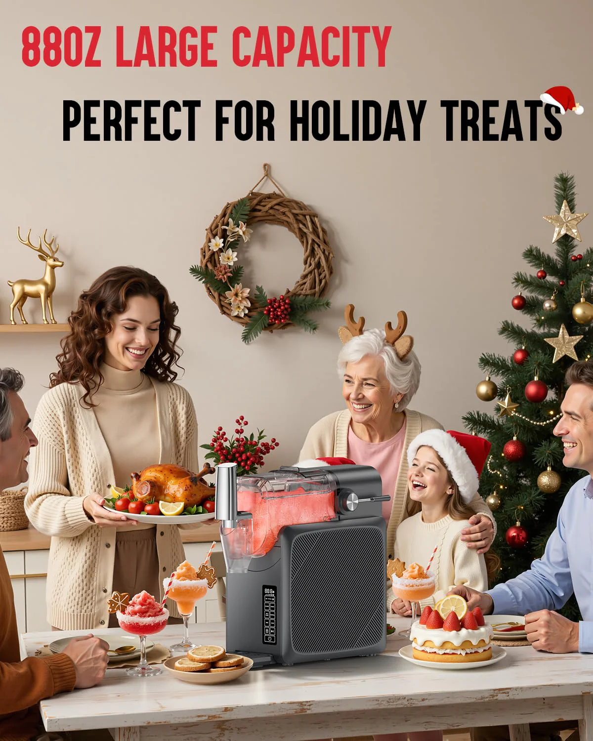 Slushie Machine No Ice Needed 88oz, Slushy Machine for Home with LED Display and 5 Preset Modes, Auto-Clean, Frozen Drink Maker Perfect for Margarita,Frappés, Cocktail Smoothie, Milkshake and More - Image 7