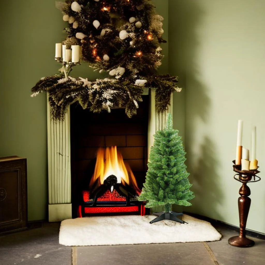 Small Christmas Tree 3FT Artificial Desktop Xmas Tree for Holiday Decor 160 Branch Tips,Green - Image 3