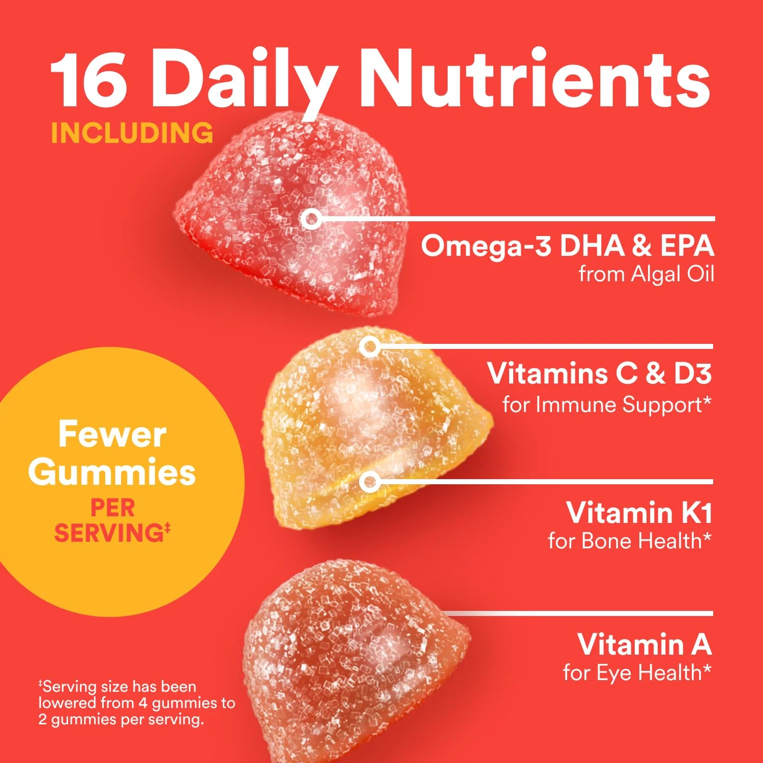 SmartyPants Kids Multivitamin Gummies - Improved Formula: Omega 3 (DHA/EPA), Vitamins D3, C, B12, B6, Vitamin A, K & Zinc, Gluten Free, Three Fruit Flavors, 60 Count (30 Day Supply) - Image 11