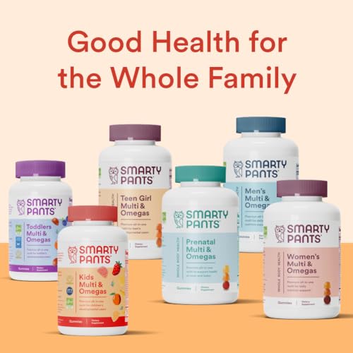 SmartyPants Kids Multivitamin Gummies: Omega 3 Fish Oil (EPA/DHA), Vitamin D3, C, Vitamin B12, B6, A, K & Zinc for Immune Support, Biotin, Gluten Free, Three Fruit Flavors, 120 Count (30 Day Supply) - Image 4