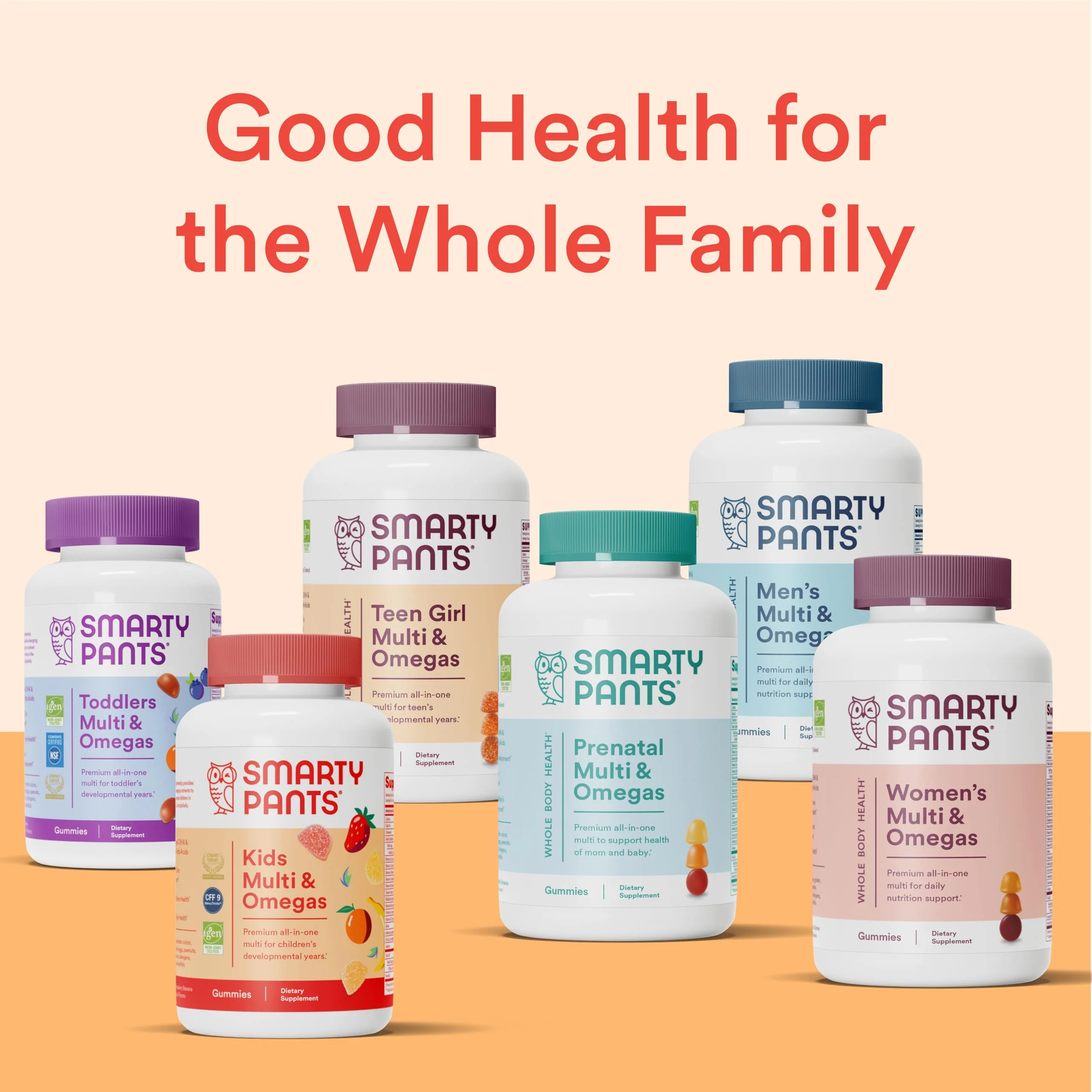 SmartyPants Kids Multivitamin Gummies: Omega 3 Fish Oil (EPA/DHA), Vitamin D3, C, Vitamin B12, B6, A, K & Zinc for Immune Support, Biotin, Grape, Cherry & Berry Flavors, 120 Count (30 Day Supply) - Image 4