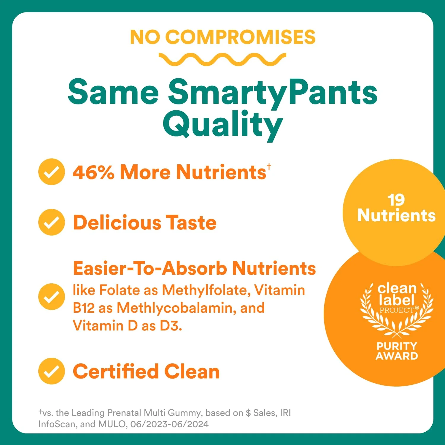 SmartyPants Prenatal Multivitamin Gummies - Improved Formula: Omega 3 (DHA/EPA), Methylfolate, Biotin, Vitamin D3, C, Vitamin B12, B6, Vitamin A, K & Zinc, Gluten Free, 120 Count (40 Day Supply) - Image 12