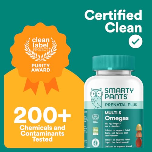 SmartyPants Prenatal Multivitamin Gummies - Improved Formula: Omega 3 (DHA/EPA), Methylfolate, Biotin, Vitamin D3, C, Vitamin B12, B6, Vitamin A, K & Zinc, Gluten Free, 90 Count (30 Day Supply) - Image 6