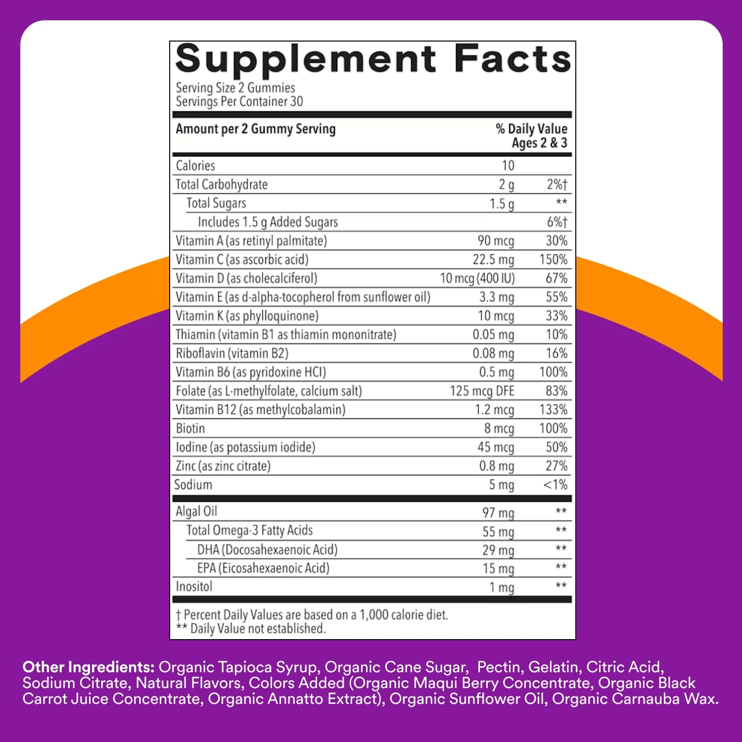 SmartyPants Toddler Multivitamin Gummies - Improved Formula: Omega 3 (DHA/EPA), Vitamins D3, C, Vitamin B12, B6, A, K & Zinc, Biotin, Gluten Free, Three Fruit Flavors, 60 Count (30 Day Supply) - Image 11
