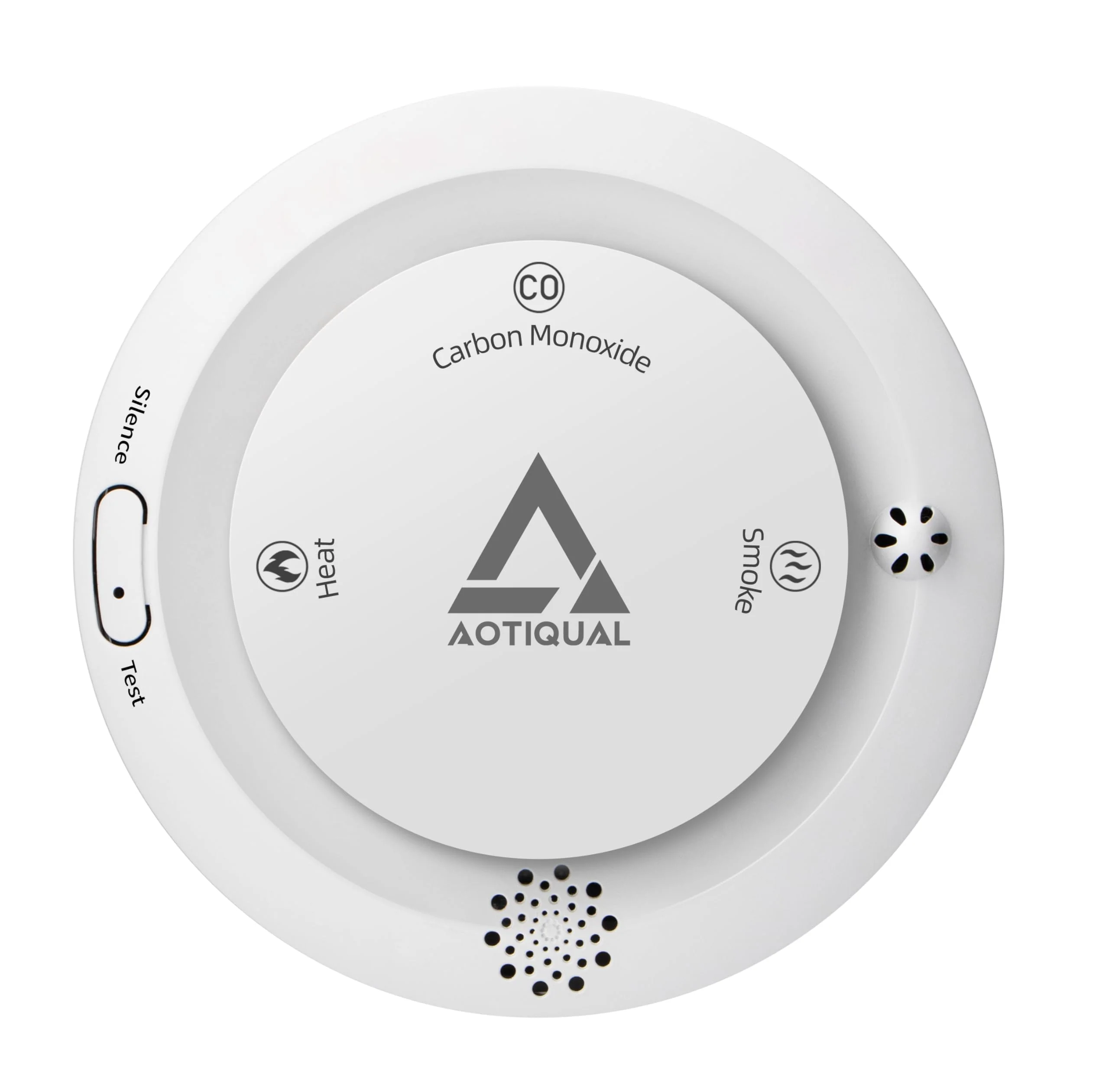 Smoke and Carbon Monoxide and Heat Detector 3-in-1 CO/Smoke/Temp Alarm 10-Year Battery, 85dB Voice Alert, Explosion-Proof ABS, Easy Installation Home Safety Device (Includes AA Batteries)