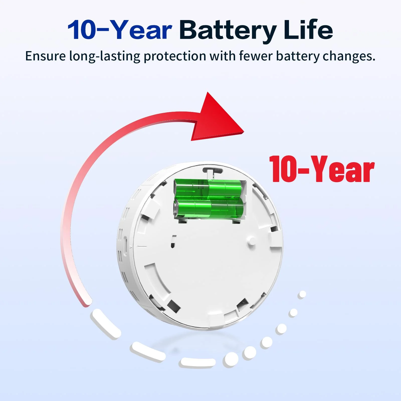 Smoke and Carbon Monoxide and Heat Detector 3-in-1 CO/Smoke/Temp Alarm 10-Year Battery, 85dB Voice Alert, Explosion-Proof ABS, Easy Installation Home Safety Device (Includes AA Batteries) - Image 4