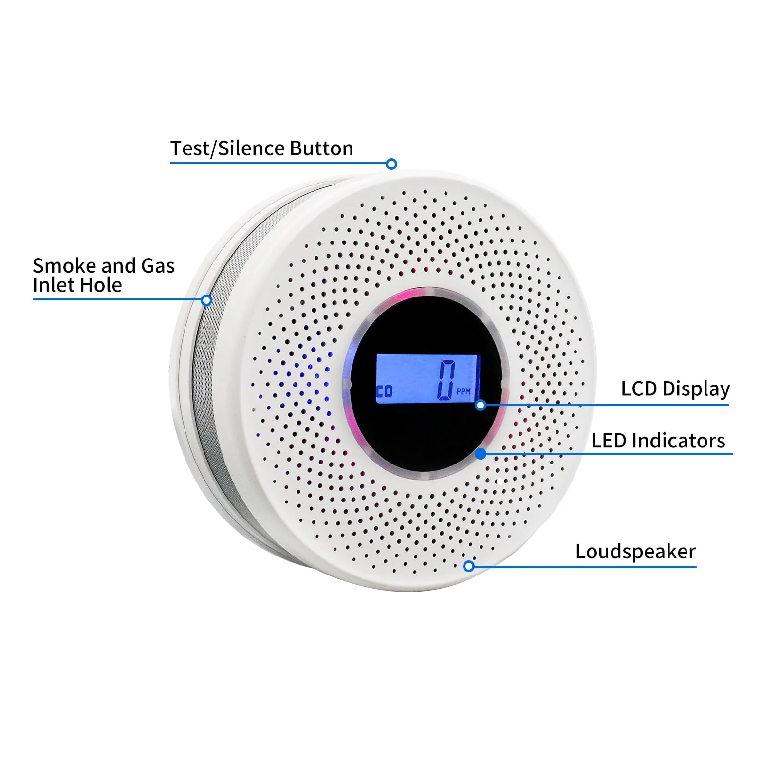 Smoke Detector Carbon Monoxide Detector Combo with Digital Display and Sound Light Alarm, 2-in-1 Smoke & CO Alarm with Battery Operated for Home, Travel or RV - Image 6