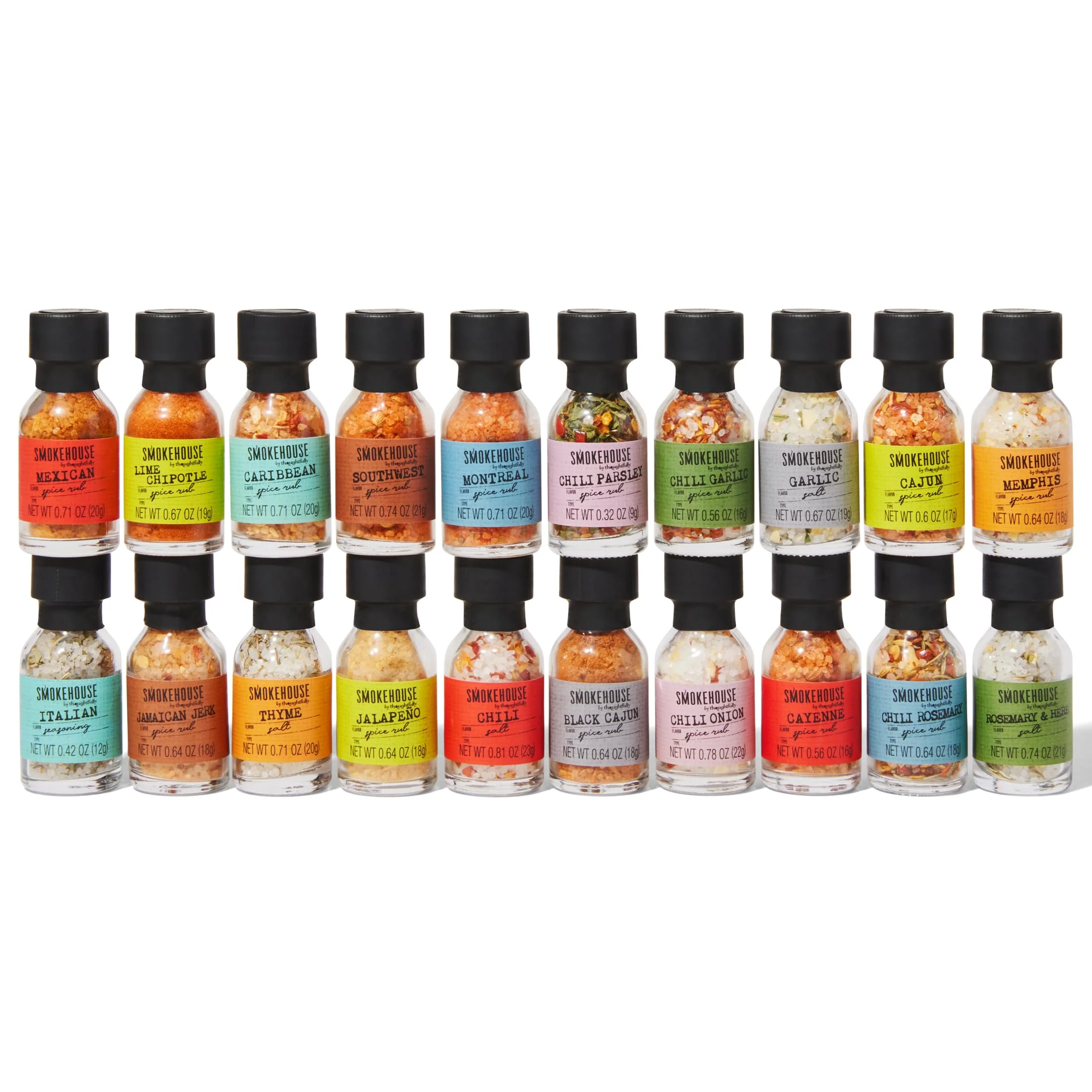 Smokehouse by Thoughtfully Ultimate Grilling Spice Set, Grill Seasoning Gift Set Flavors Include Chili Garlic, Rosemary and Herb, Lime Chipotle, Cajun Seasoning and More, Pack of 20 - Image 6
