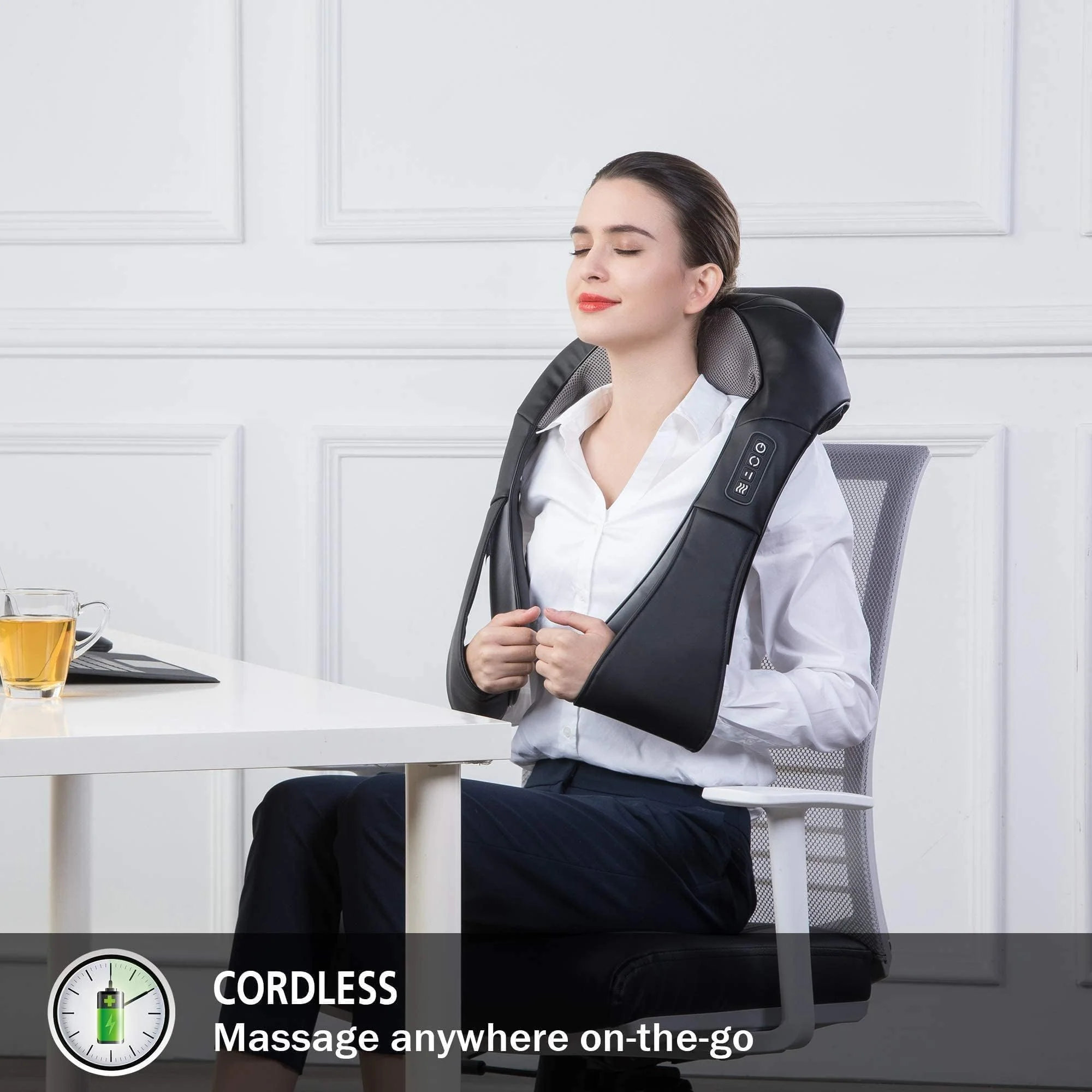 Snailax Cordless Massager - Shiatsu Neck and Shoulder Massager with Heat, Portable, Lumbar, Back Electric Massage Pillow, Christmas Gift - Image 7