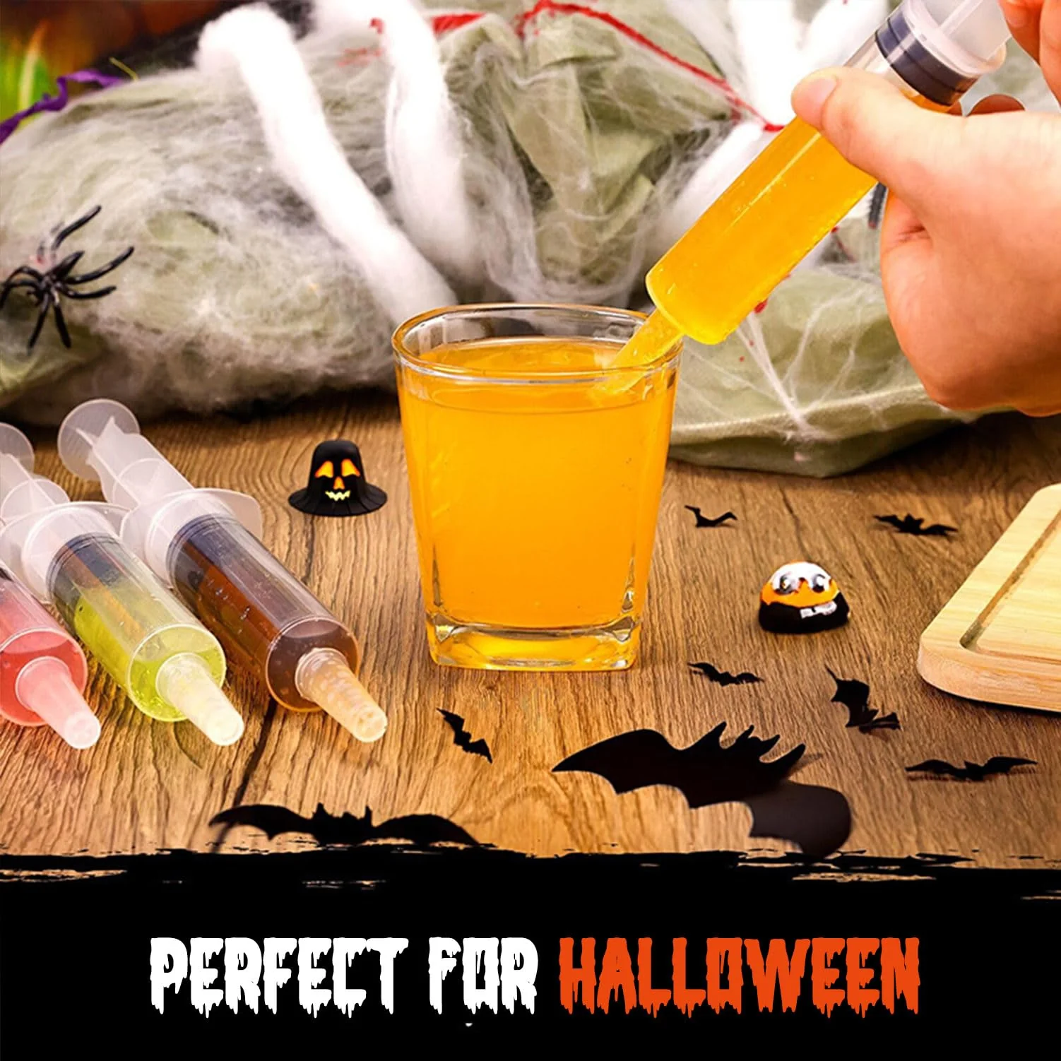 SNMEIKUN 120 Pack Plastic Syringes with Tip Cap 10ml Capacity Resuable Syringe for Halloween, Thanksgiving Day, Christmas, Graduation - Image 6