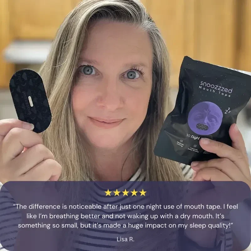 snoozzzed Mouth Tape for Sleeping - (30 Night Supply) Reduces Snoring, Restful Sleep, Hypoallergenic Sleep Aid Comfort, Skincare Mouthtape Mask - Image 6