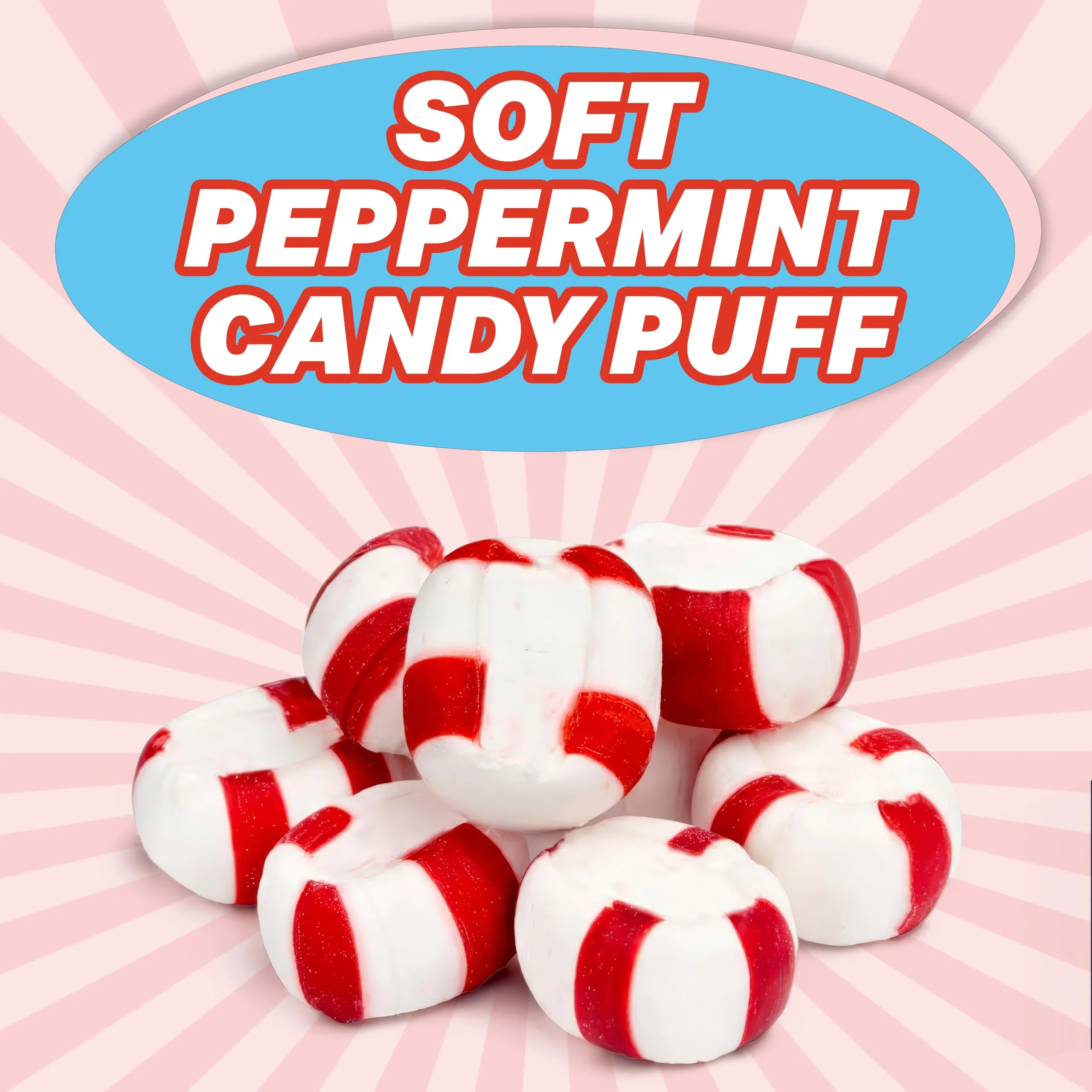 Soft Peppermint Candy Puff Christmas Mints - 5 Pounds Approx 440 Pieces, Mints Individually Wrapped Christmas Candy - Image 6