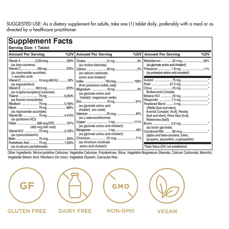 Solgar Iron-Free Formula VM-75, 180 Tablets - Multivitamin with Chelated Minerals - Vitamin A, B6, B12, C, D, E - Biotin, Magnesium, Calcium, Zinc - Vegan, Gluten & Dairy Free, Kosher - 180 Servings - Image 2