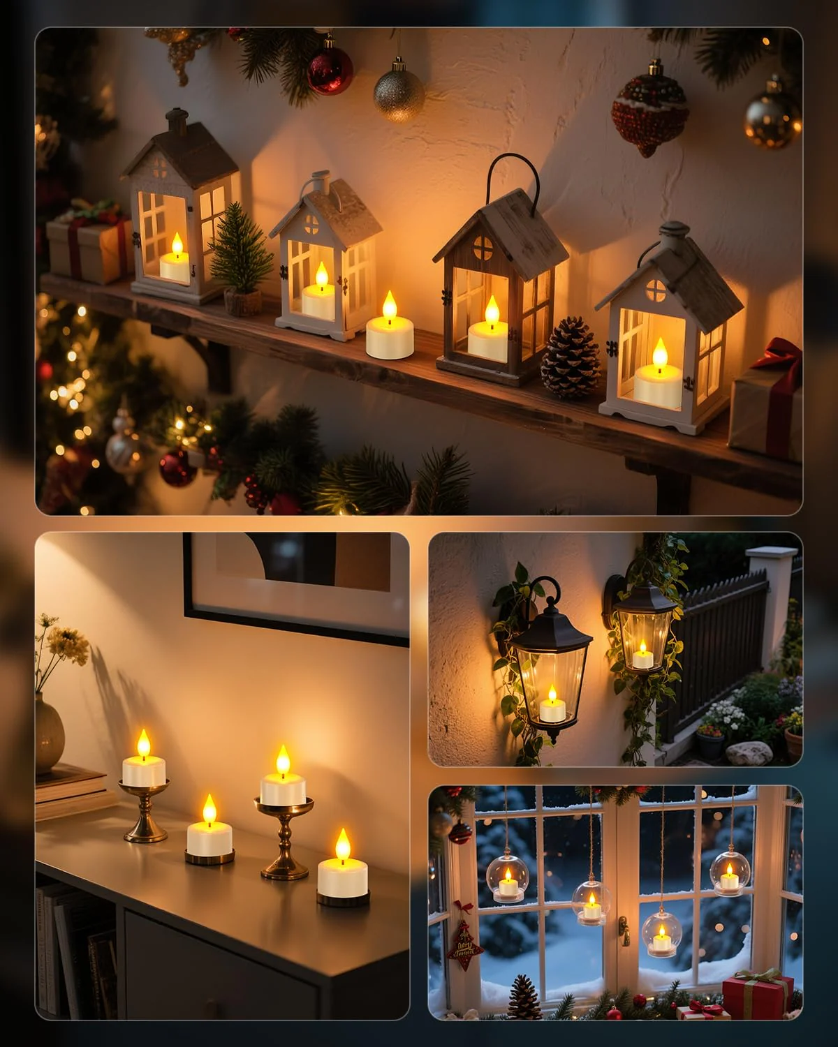 SoulBay Flameless Candles with Remote Control Timer & Charging Base, 12pcs USB Rechargeable Battery LED Tea Lights Candles Small Votive for Lantern Pool Mantle Weddings Emergency Christmas Decorative - Image 3