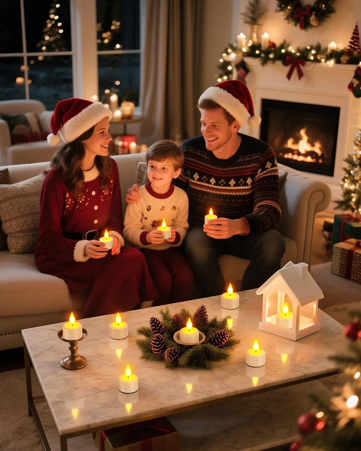 SoulBay Flameless Candles with Remote Control Timer & Charging Base, 12pcs USB Rechargeable Battery LED Tea Lights Candles Small Votive for Lantern Pool Mantle Weddings Emergency Christmas Decorative - Image 4