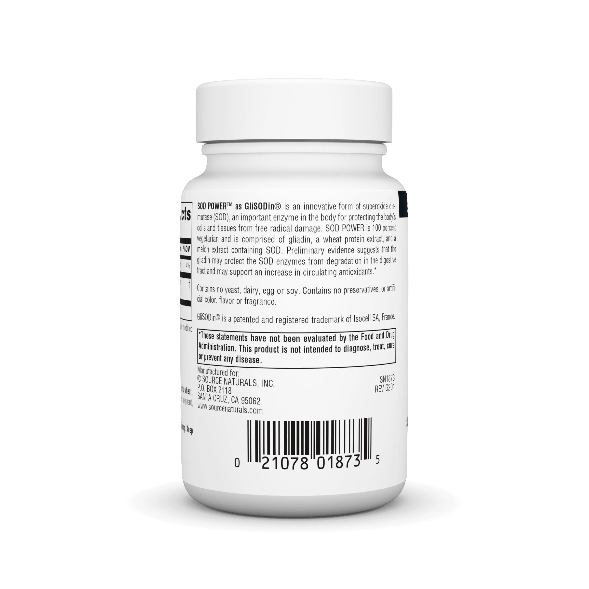 Source Naturals SOD Power As Glisodin Superoxide Dismutase Nutricosmetic Supplement 250mg - 60 Tablets - Image 5