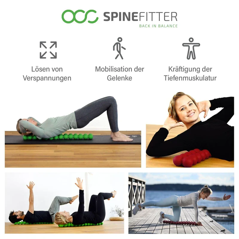 SPINEFITTER by SISSEL Blue | Massage Device for Back & Balance | Back Trainer Relieves Tension & Blockages | Ideal for Pilates and Yoga | for Relaxation of The Spine | for Home & Professional Use - Image 2