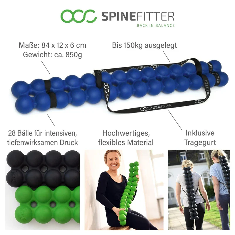 SPINEFITTER by SISSEL Blue | Massage Device for Back & Balance | Back Trainer Relieves Tension & Blockages | Ideal for Pilates and Yoga | for Relaxation of The Spine | for Home & Professional Use - Image 4
