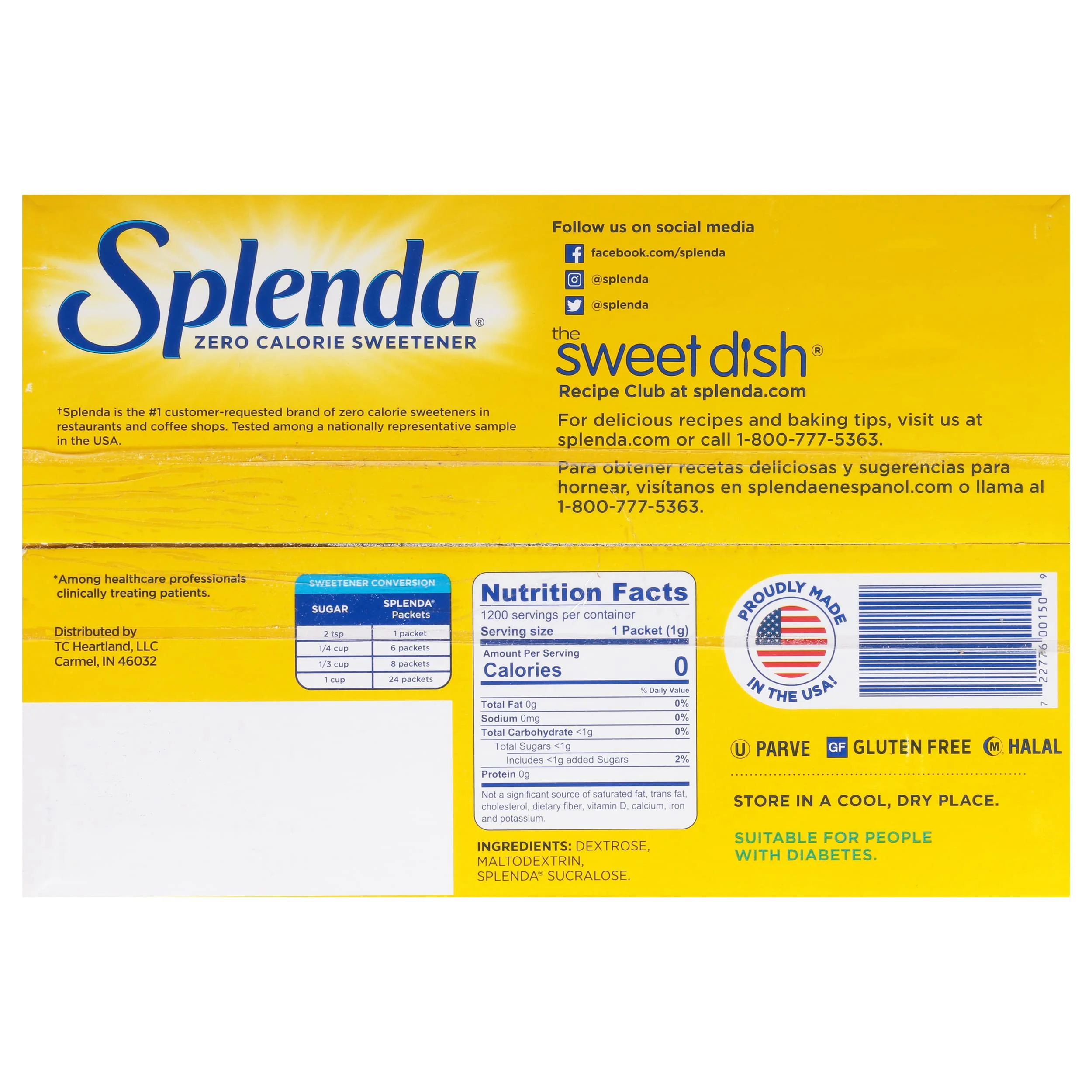 SPLENDA No Calorie Sweetener, Single-Serve Packets (1200 Count) - Image 4