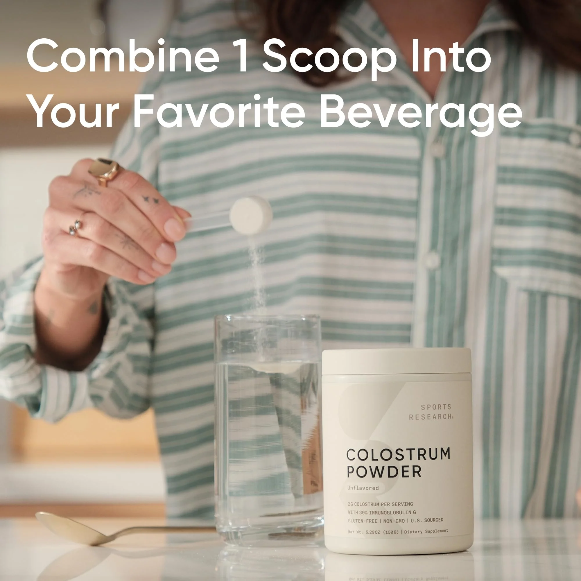 Sports Research® Bovine Colostrum Powder – Easy to Mix, Single Ingredient Superfood – Immunity Support & Gut Health w/IgG Antibodies - U.S. Sourced · Non-GMO · Gluten Free - 75 Servings (Unflavored) - Image 4