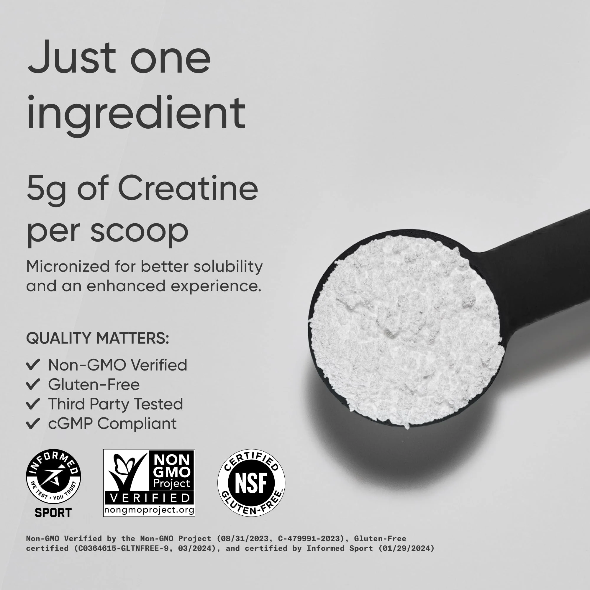 Sports Research Creatine Monohydrate - Gain Lean Muscle, Improve Performance and Strength and Support Workout Recovery - 5 g Micronized Creatine - 1.1LBS - Image 5