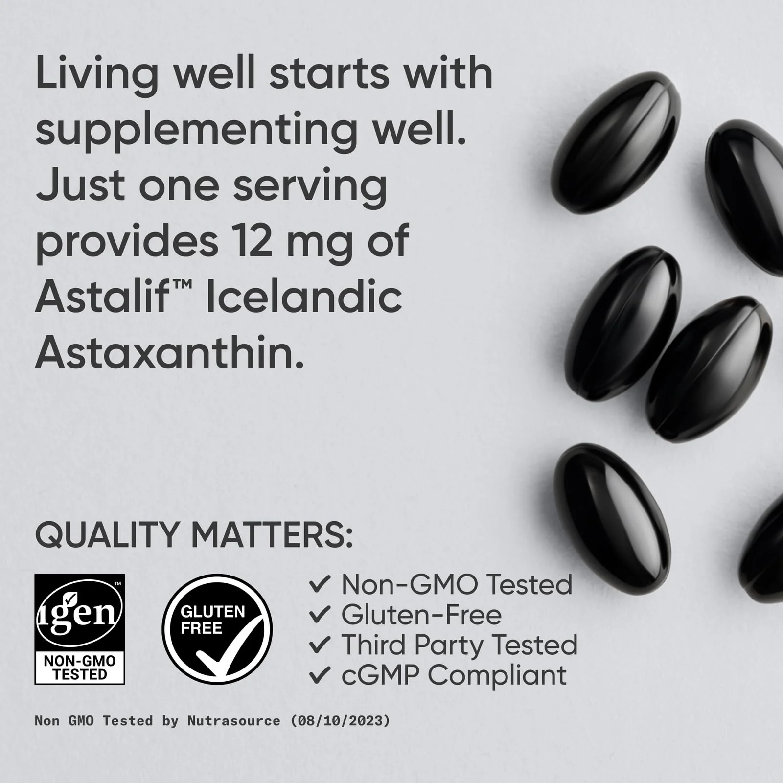 Sports Research Triple Strength Astaxanthin 12mg with Organic Coconut Oil - Antioxidant Supplement, Non-GMO Verified & Gluten Free - 60 Softgels - Image 6