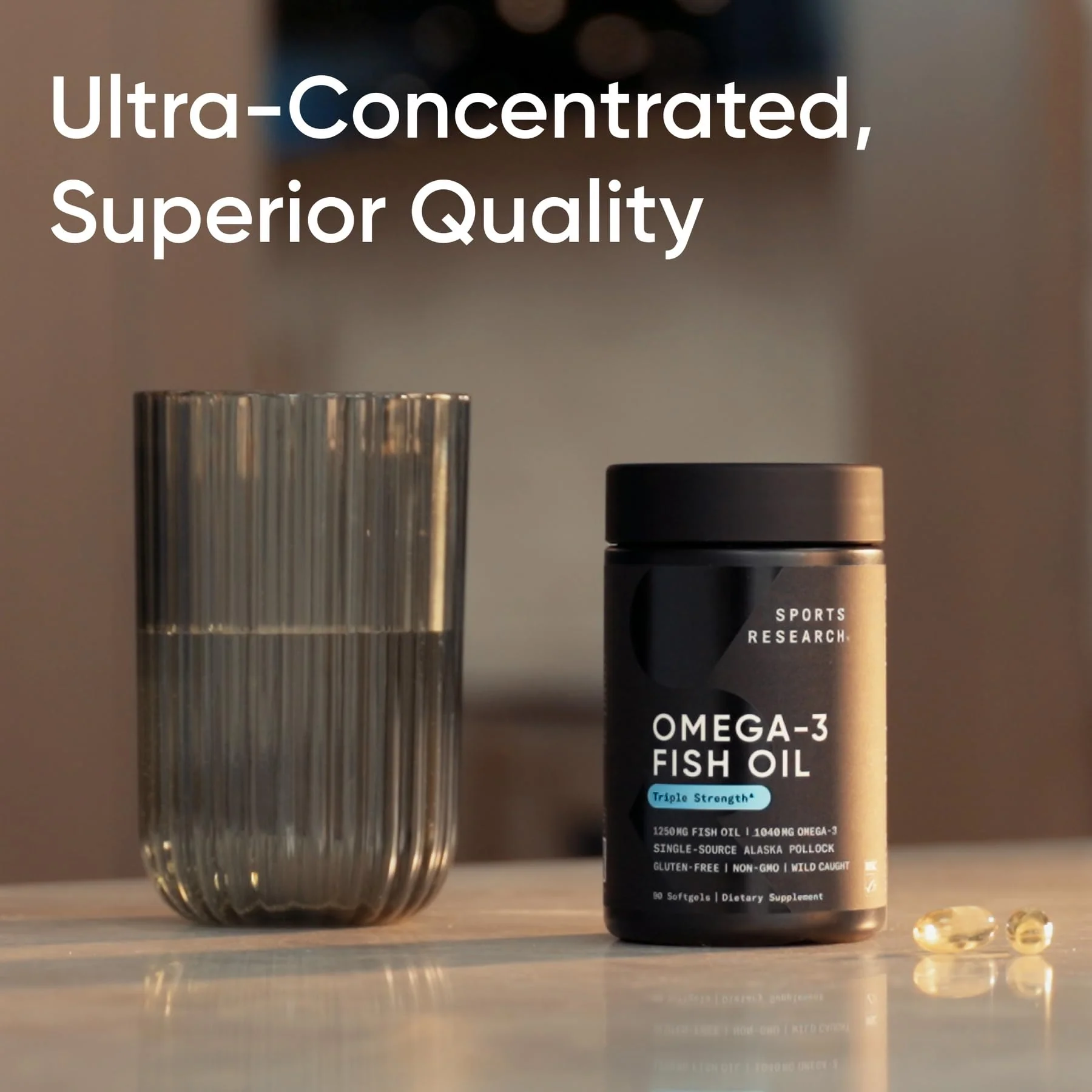 Sports Research Triple Strength Omega 3 Fish Oil - Burpless Fish Oil Supplement w/EPA & DHA Fatty Acids from Single-Source Wild Alaskan Pollock - 1250 mg, 180 ct - Image 4
