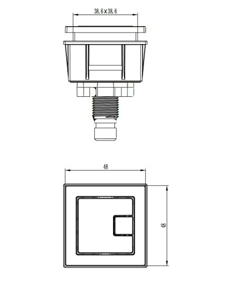 Square Flush Button for Concealed Cistern Dual Eco 6/3L - Gun Metal Grey - Image 2