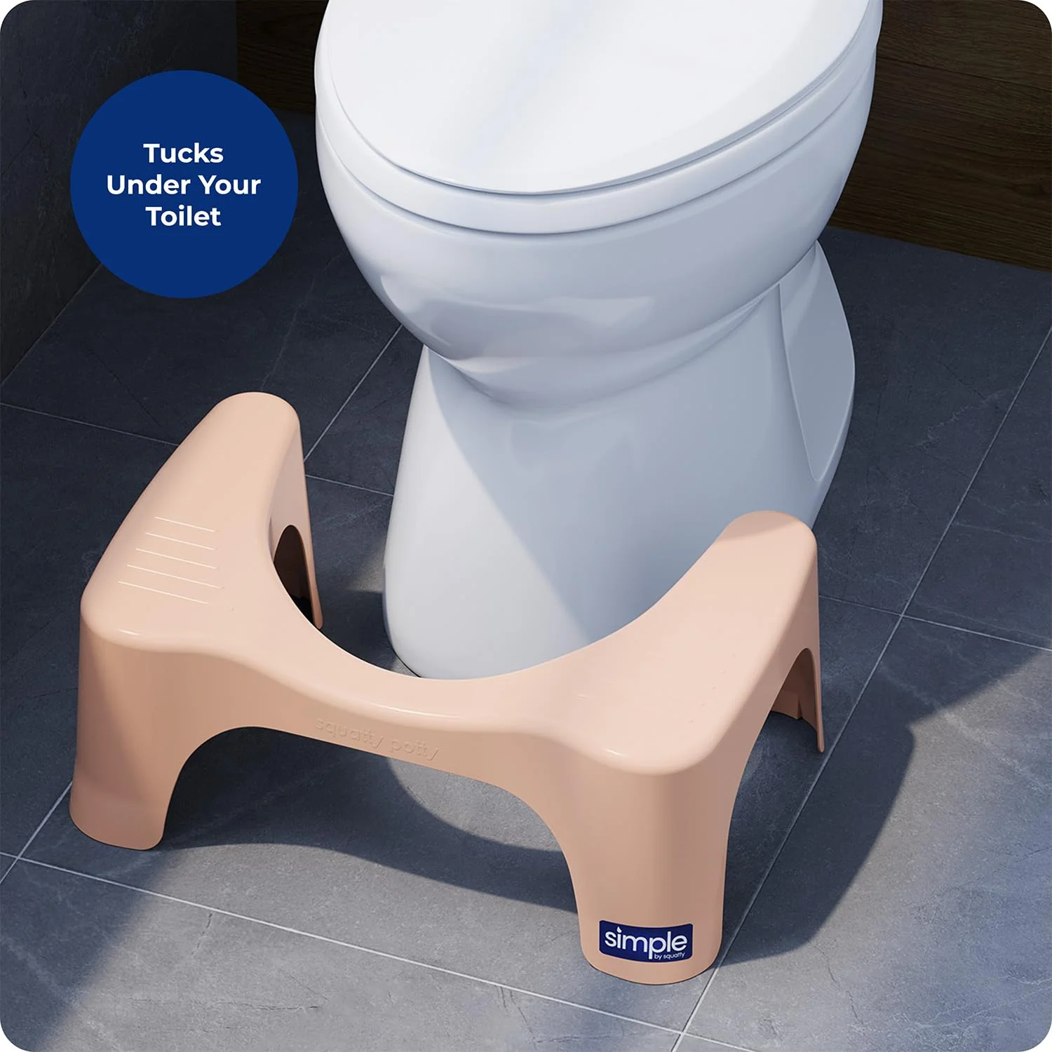 Squatty Potty Simple Bathroom Toilet Stool, Peach 7", Ergonomic Stool – Posture-Enhancing Bathroom Footrest for Improved Digestion & Constipation Relief - Image 5